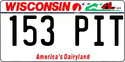 WI license plate 153PIT