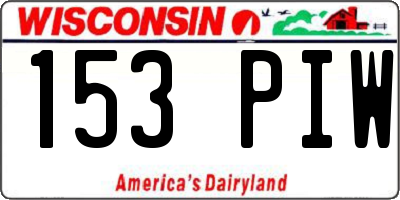 WI license plate 153PIW