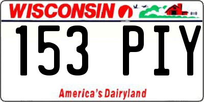 WI license plate 153PIY