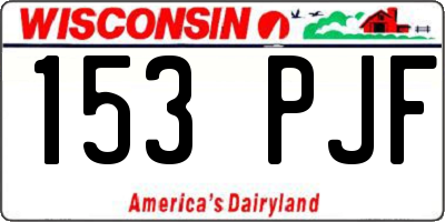 WI license plate 153PJF