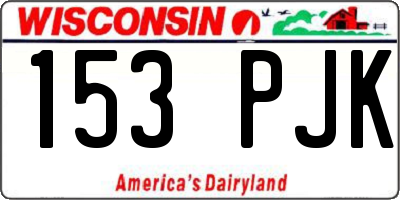 WI license plate 153PJK