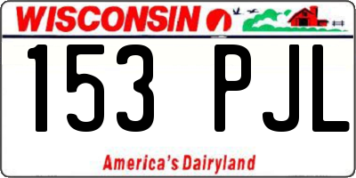 WI license plate 153PJL