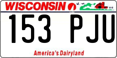 WI license plate 153PJU