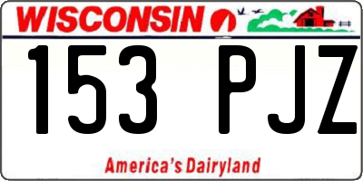 WI license plate 153PJZ