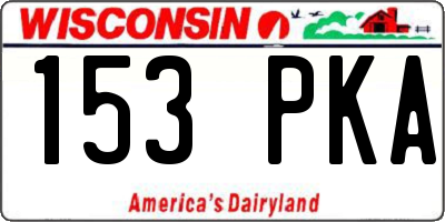 WI license plate 153PKA