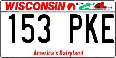 WI license plate 153PKE