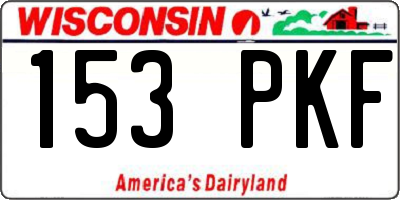 WI license plate 153PKF