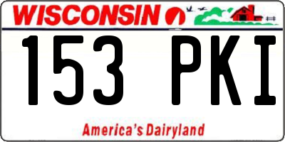 WI license plate 153PKI