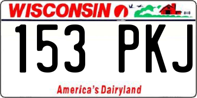 WI license plate 153PKJ