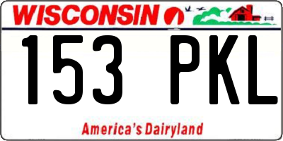 WI license plate 153PKL