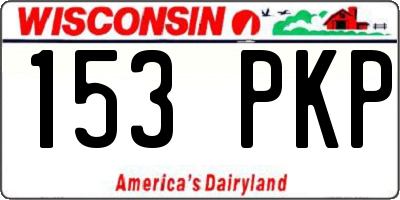 WI license plate 153PKP