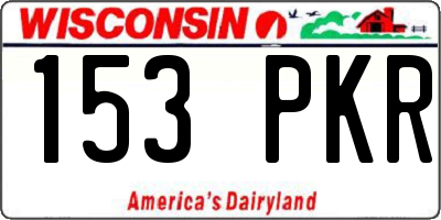 WI license plate 153PKR