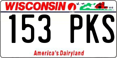 WI license plate 153PKS