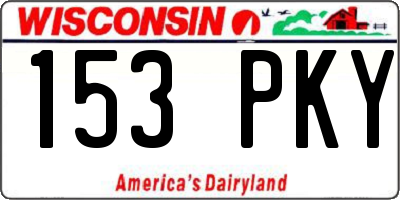 WI license plate 153PKY