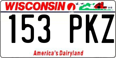 WI license plate 153PKZ