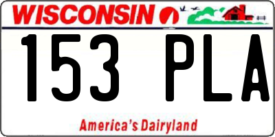 WI license plate 153PLA