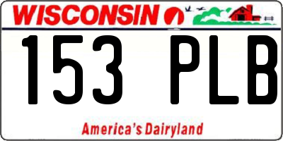 WI license plate 153PLB