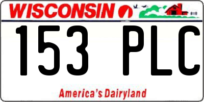WI license plate 153PLC