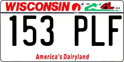 WI license plate 153PLF