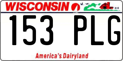 WI license plate 153PLG