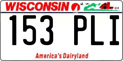 WI license plate 153PLI