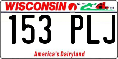 WI license plate 153PLJ