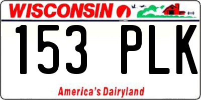 WI license plate 153PLK