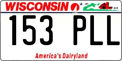 WI license plate 153PLL