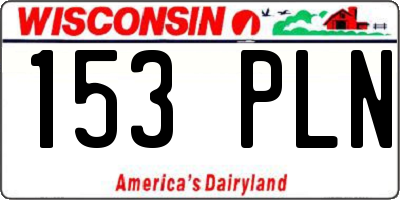 WI license plate 153PLN