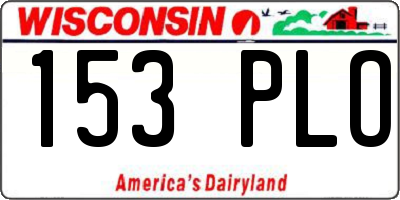 WI license plate 153PLO