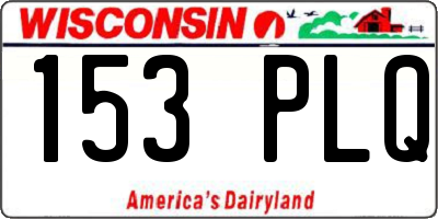 WI license plate 153PLQ