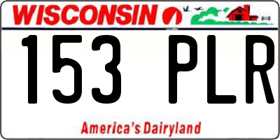 WI license plate 153PLR
