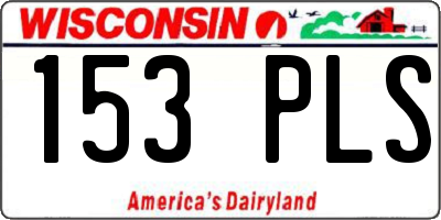 WI license plate 153PLS