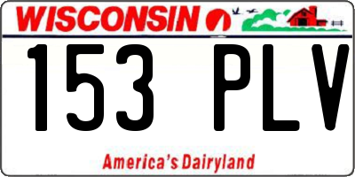WI license plate 153PLV