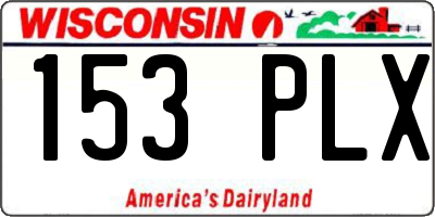 WI license plate 153PLX