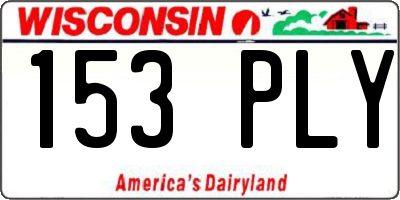 WI license plate 153PLY