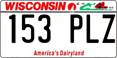 WI license plate 153PLZ