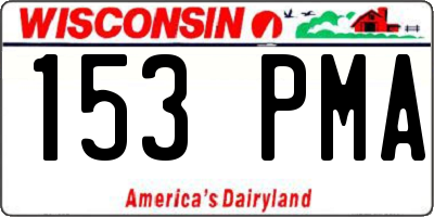 WI license plate 153PMA