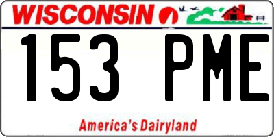 WI license plate 153PME