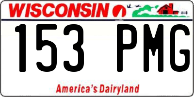 WI license plate 153PMG