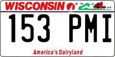 WI license plate 153PMI