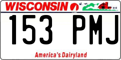 WI license plate 153PMJ