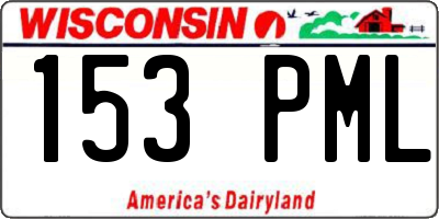 WI license plate 153PML