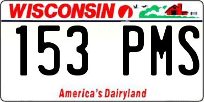 WI license plate 153PMS