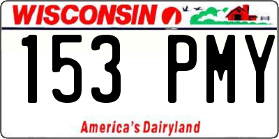 WI license plate 153PMY