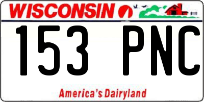 WI license plate 153PNC
