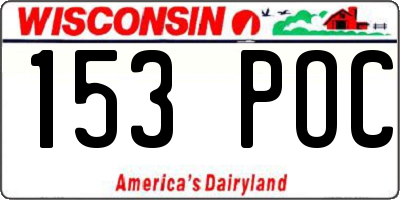 WI license plate 153POC