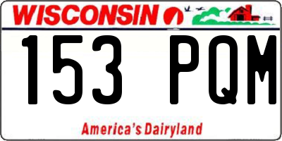 WI license plate 153PQM