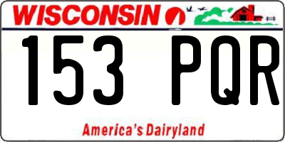 WI license plate 153PQR