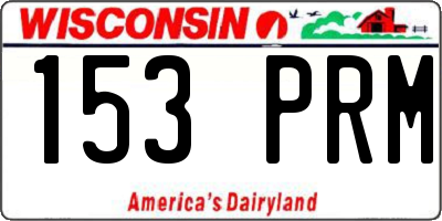WI license plate 153PRM